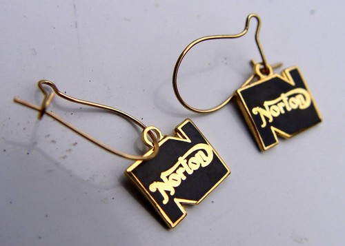 Norton motorcycle earrings - norton, motorcycle,