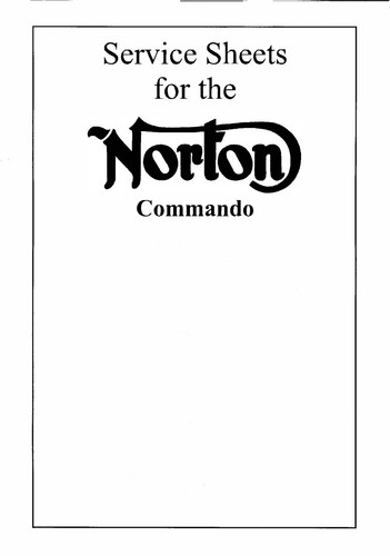 Norton service sheet manual - sheet,